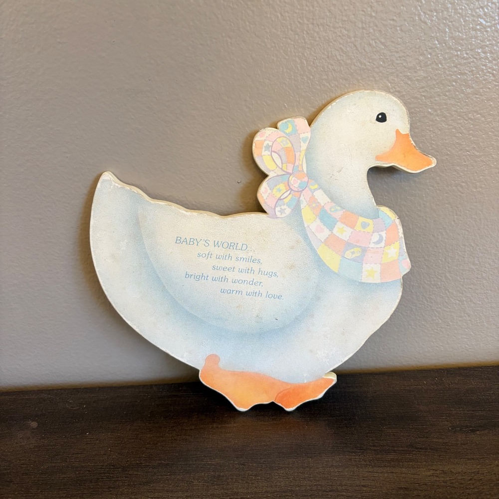 Vintage 1985 Hallmark Nursery Friends Duck Wall Plaque Baby's World DE8503 USA